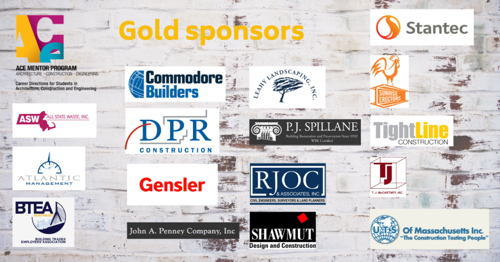 Gold sponsors: All State Waste, Atlantic Management, BTEA Northeast, Commodore Builders, DPR Construction, Gensler, John A. Penney Company, Inc., Leahy Landscaping, P.J. Spillane, RJOC & Associates, Shawmut Construction